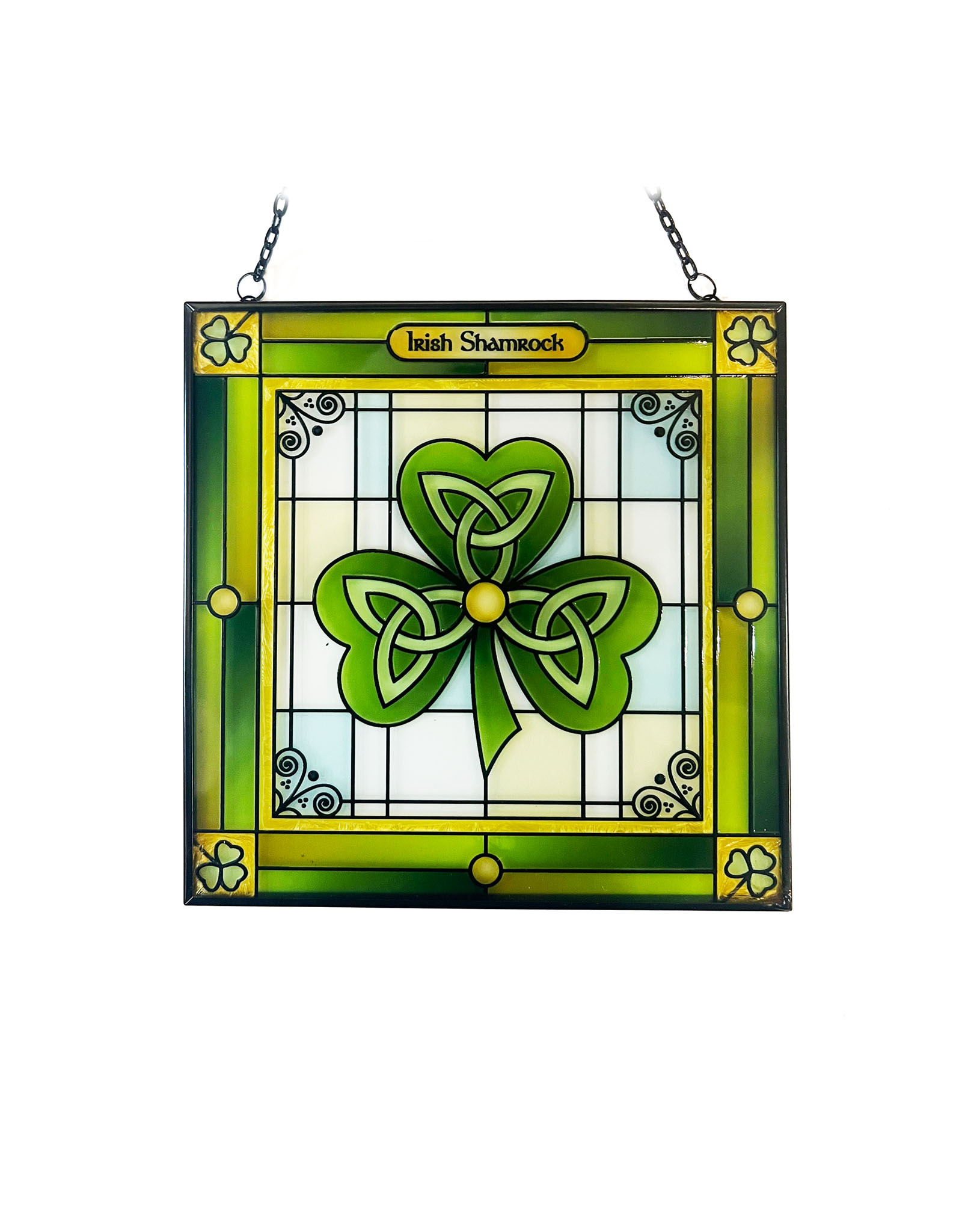 GARDEN CELTIC REFLECTIONS - Stained Glass Shamrock