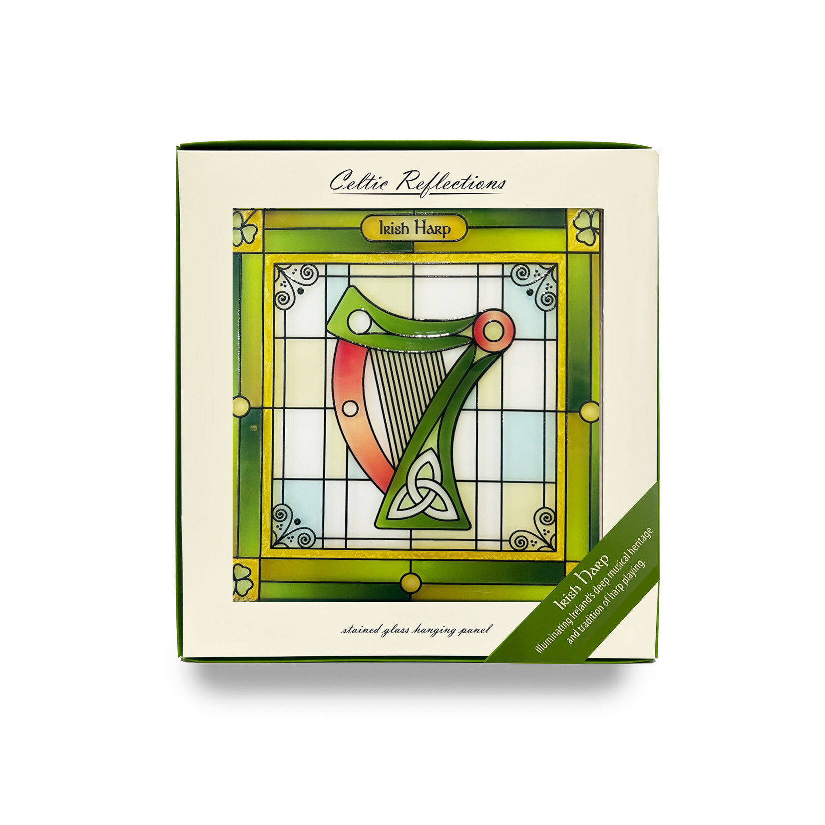 GARDEN CELTIC REFLECTIONS - Stained Glass Celtic Harp