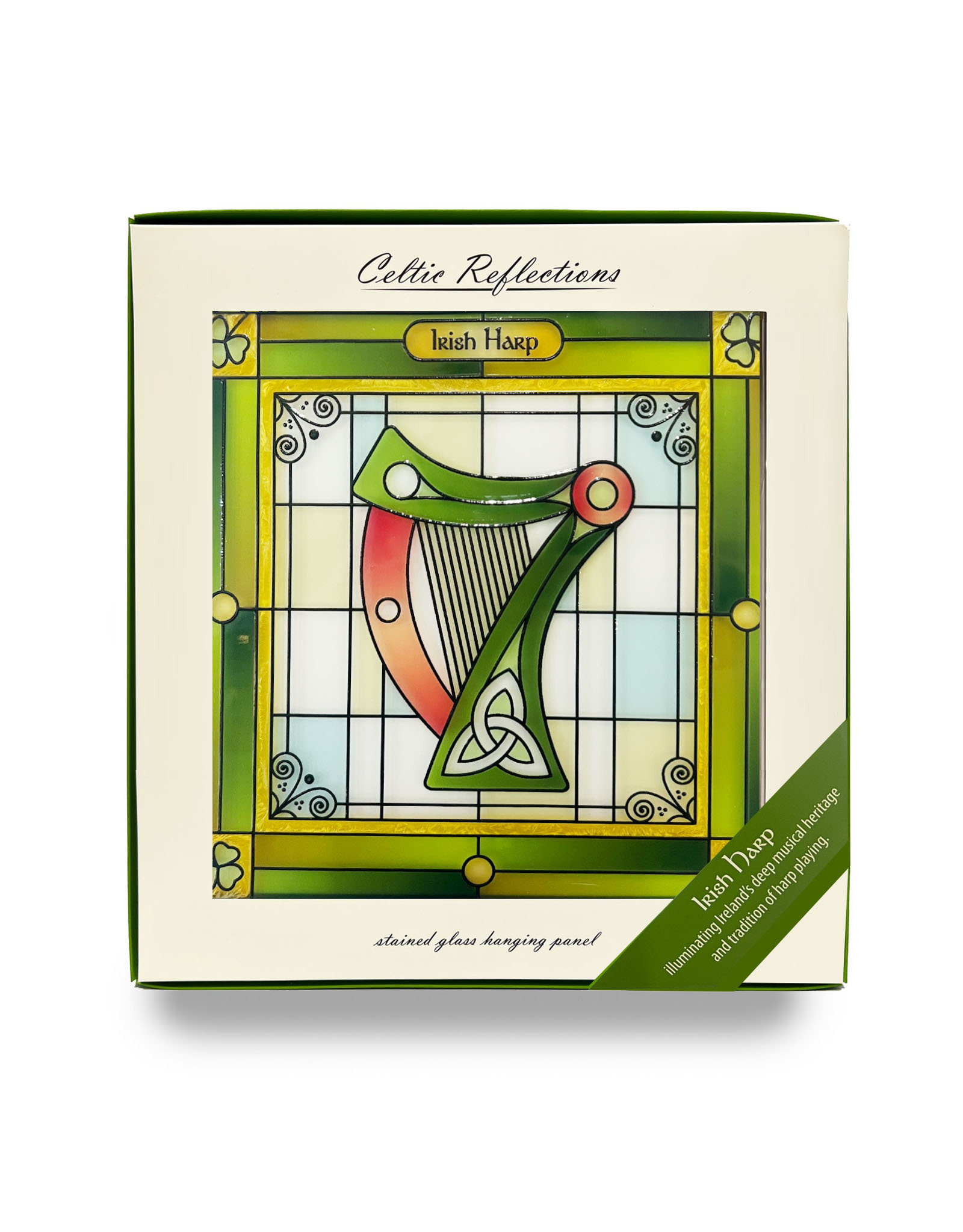 GARDEN CELTIC REFLECTIONS - Stained Glass Celtic Harp