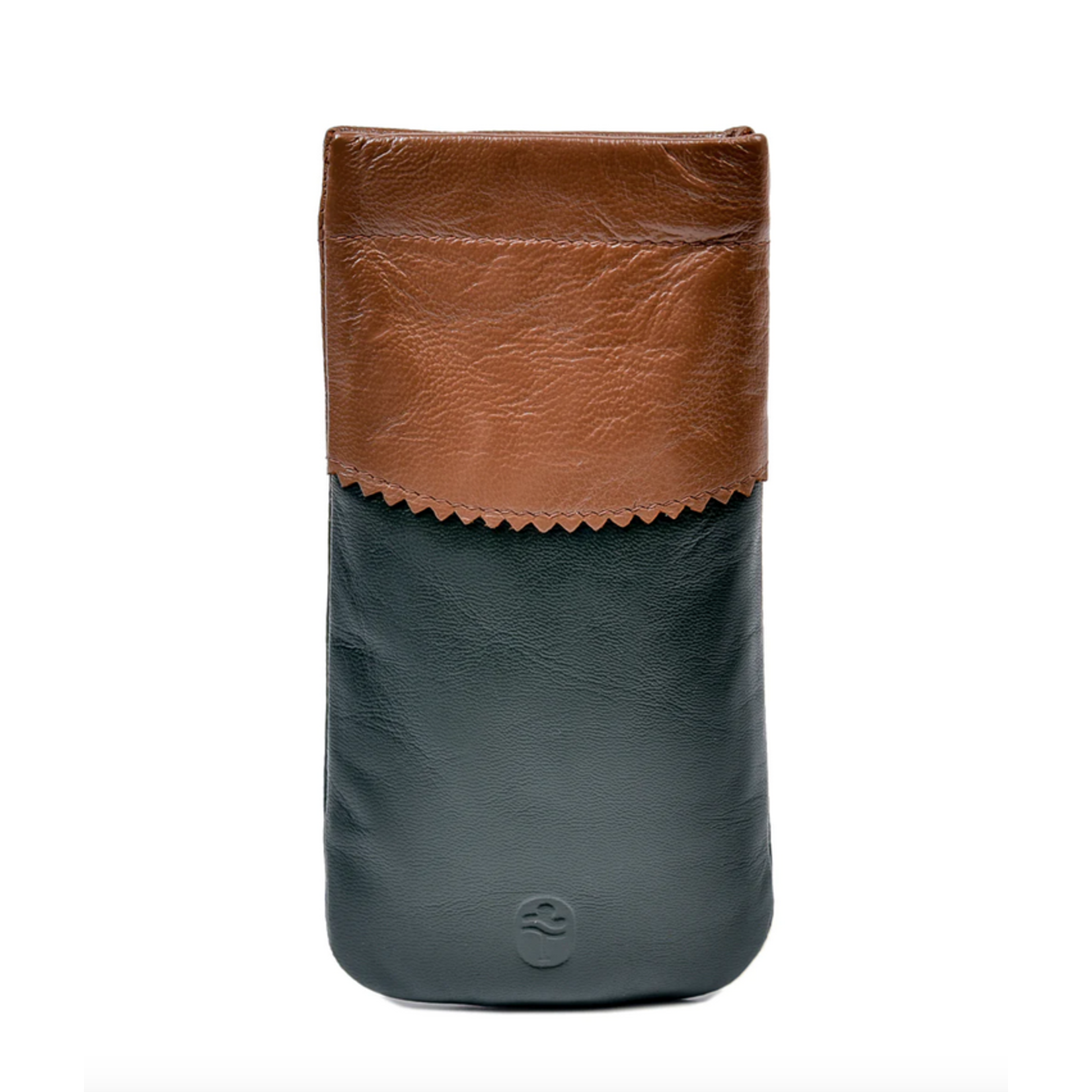 ACCESSORIES TINNAKEENLY GLASSES SNAP CASE - Shamrock Grn/Tan Leather
