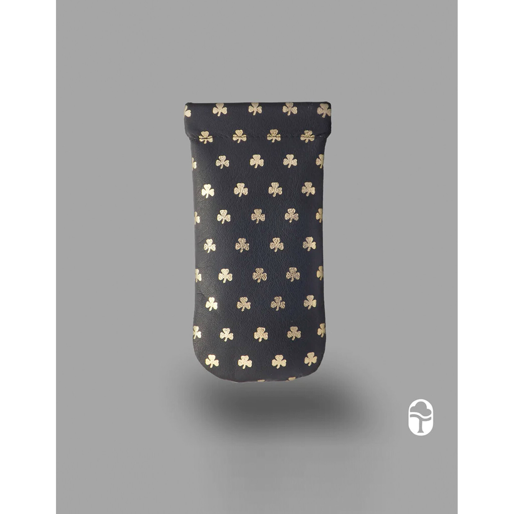 ACCESSORIES TINNAKEENLY GLASSES SNAP CASE - Shamrock Grn/Gold Leather