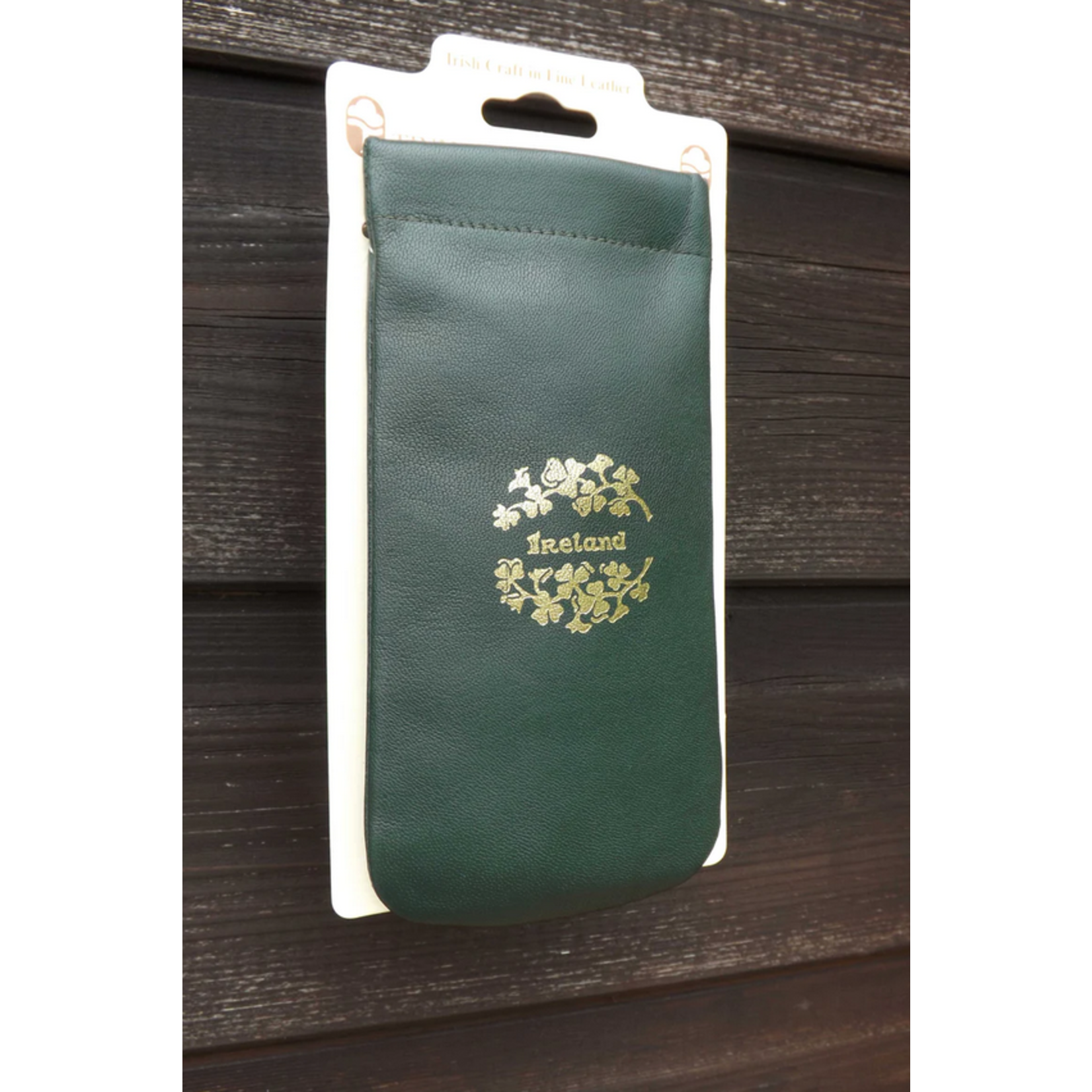 ACCESSORIES TINNAKEENLY GLASSES SNAP CASE - Ireland Grn/Gold Leather