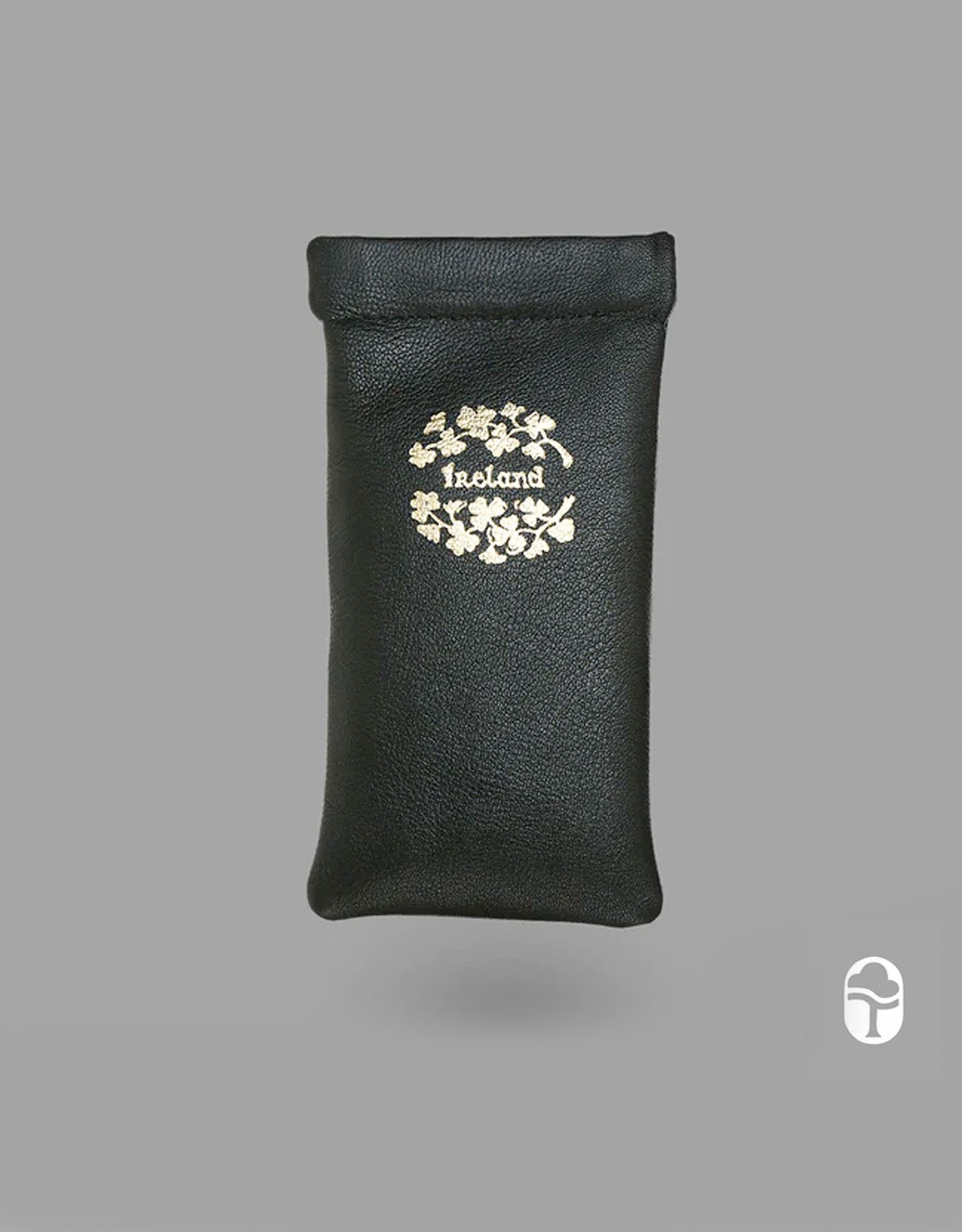 TINNAKEENLY SNAP GLASSES CASE Ireland Grn/Gold Leather Irish Crossroads