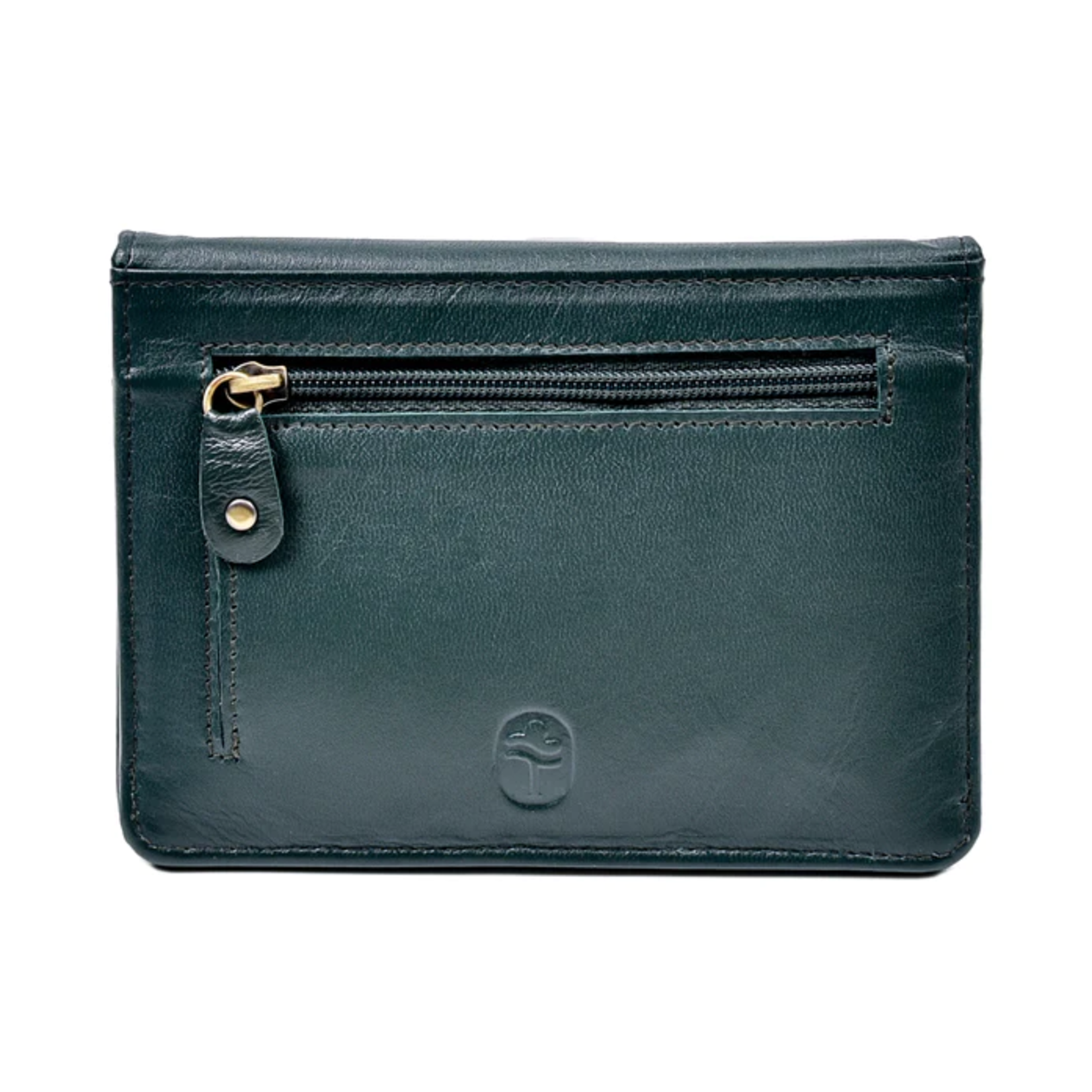 ACCESSORIES TINNAKEENLY BACK ZIP PURSE - Ireland Grn/Gold Leather