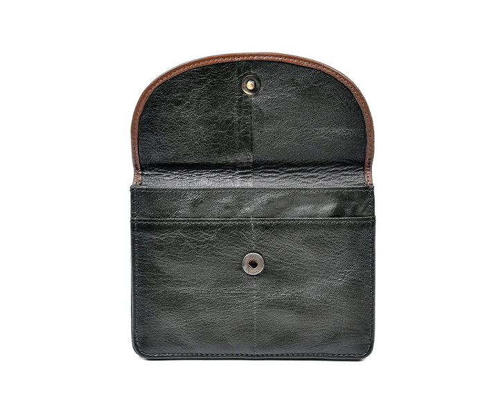 ACCESSORIES TINNAKEENLY BACK ZIP PURSE - Shamrock Grn/Tan Leather