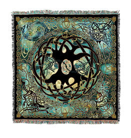 TAPESTRIES, THROWS, ETC. CELTIC TREE of LIFE MANDALA THROW BLANKET