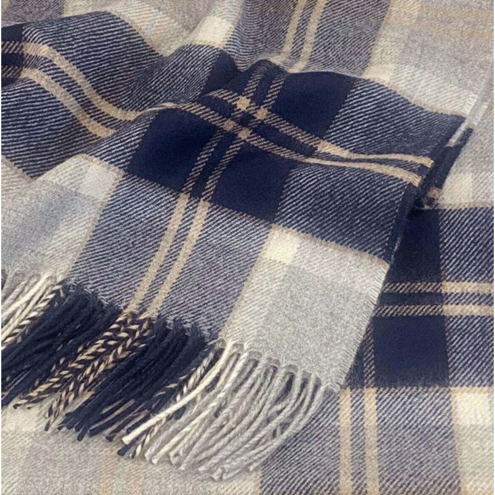 TAPESTRIES, THROWS, ETC. LOCHCARRON LAMBSWOOL LAP BLANKET - Bannockbane Grey