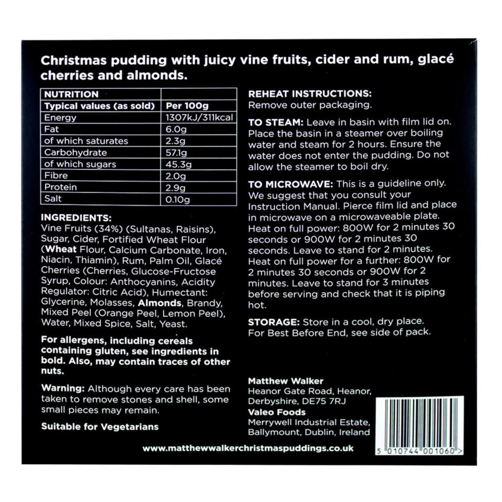 HOLIDAY TREATS MATTHEW WALKER LUXURY CHRISTMAS PUDDING (800g)