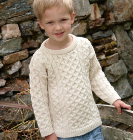 KIDS CLOTHES CHILDREN’S ARAN IRISH KNIT SWEATER - Natural