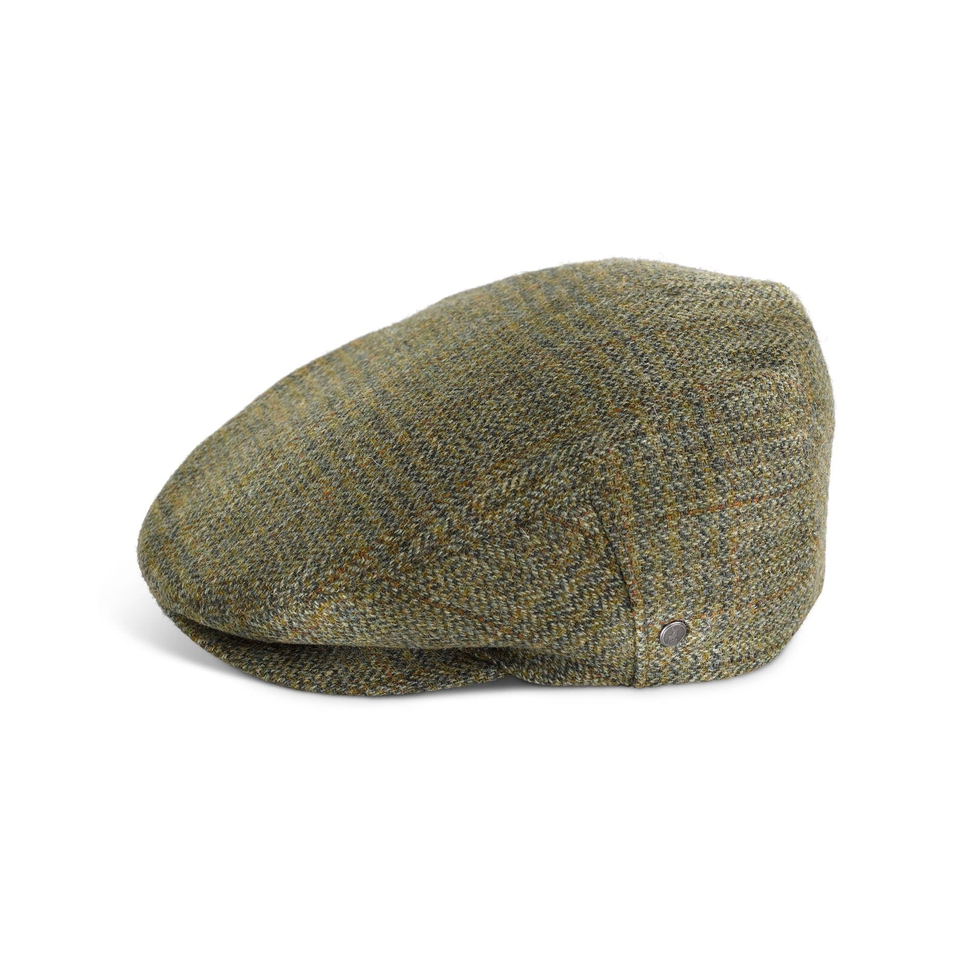 Brown Wool Blend Mens Flat Cap. Tweed Mens Beret Hat