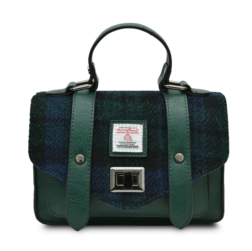 ACCESSORIES ISLANDER MINI SATCHEL w HARRIS TWEED Black Watch