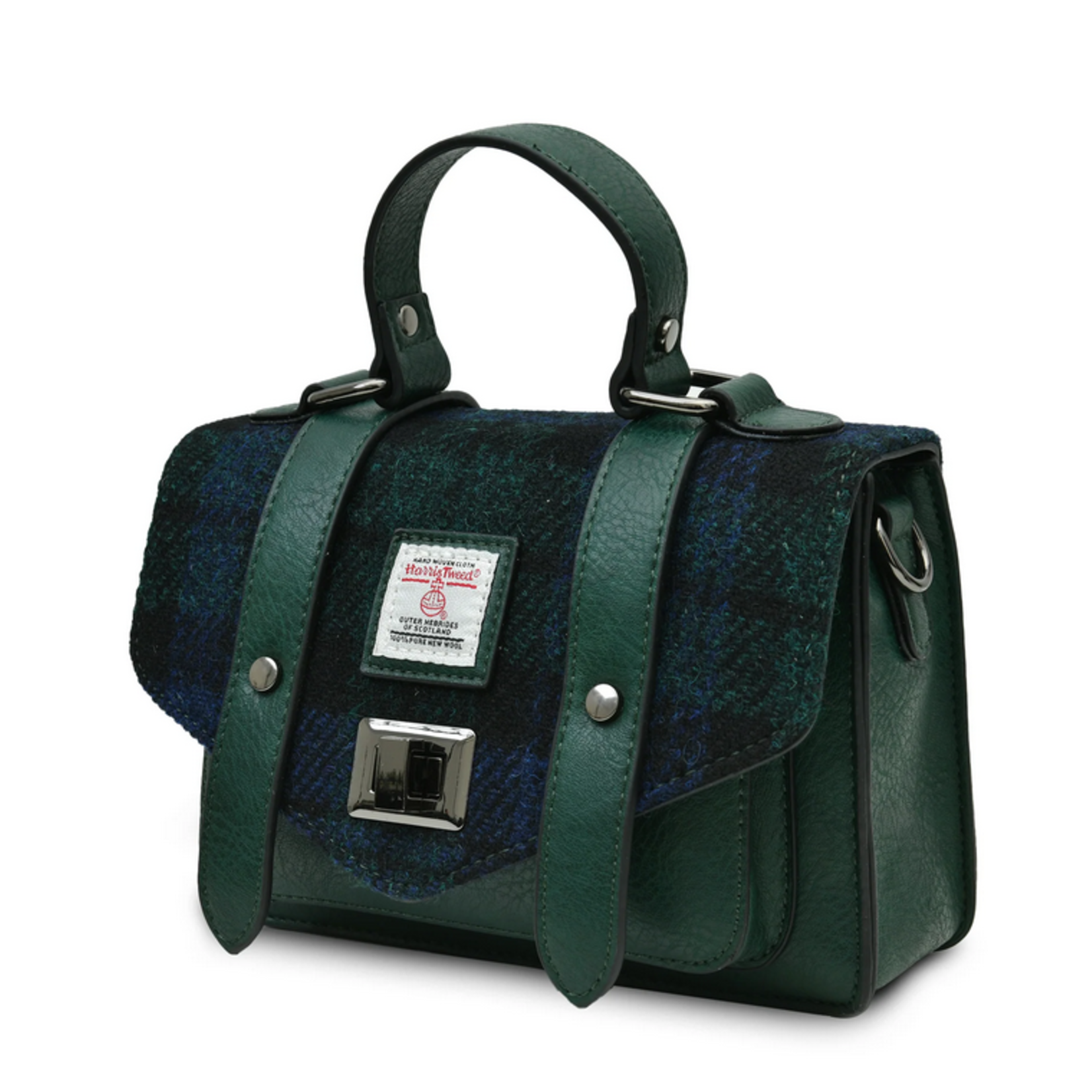 ACCESSORIES ISLANDER MINI SATCHEL w HARRIS TWEED Black Watch