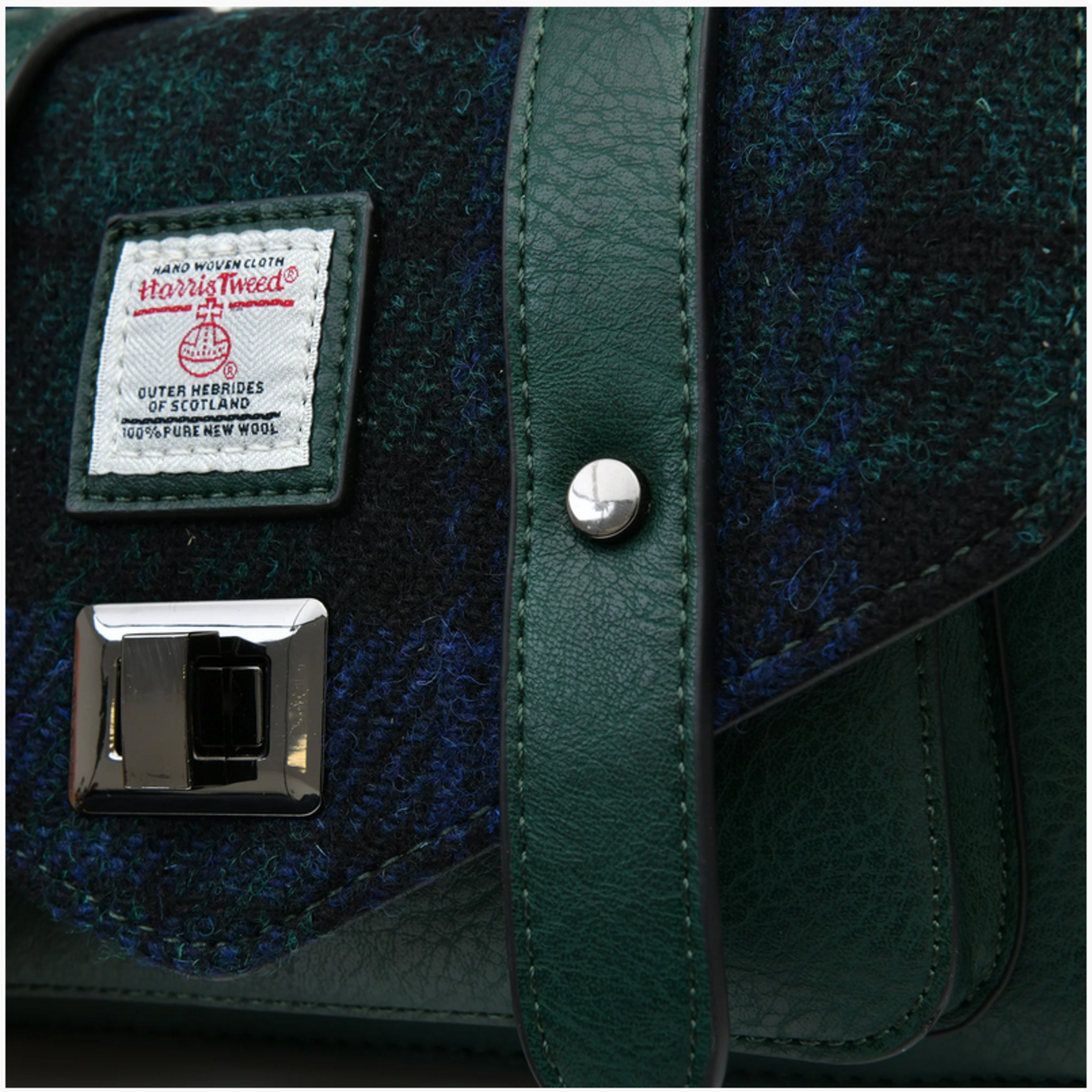 ACCESSORIES ISLANDER MINI SATCHEL w HARRIS TWEED Black Watch