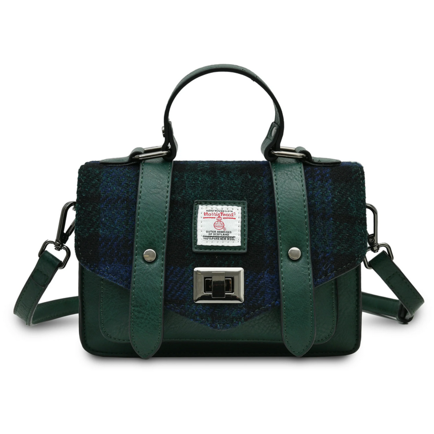 ACCESSORIES ISLANDER MINI SATCHEL w HARRIS TWEED Black Watch