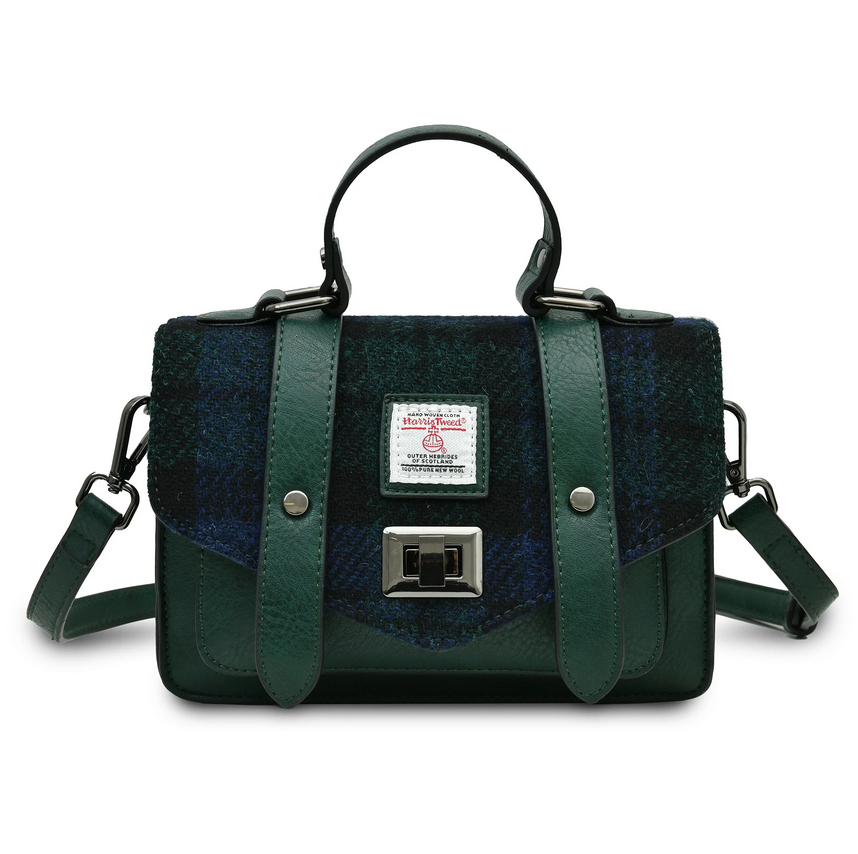 ACCESSORIES ISLANDER MINI SATCHEL w HARRIS TWEED Black Watch