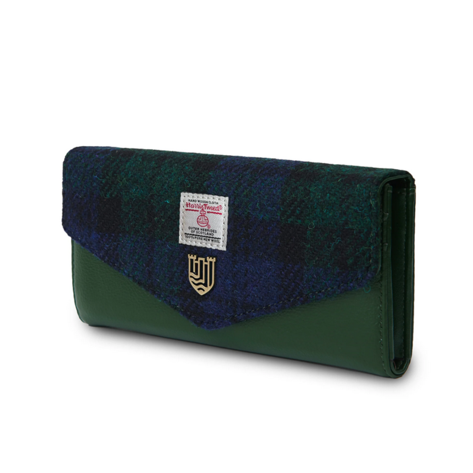 ACCESSORIES ISLANDER LRG CLASP PURSE WALLET w HARRIS TWEED Black Watch