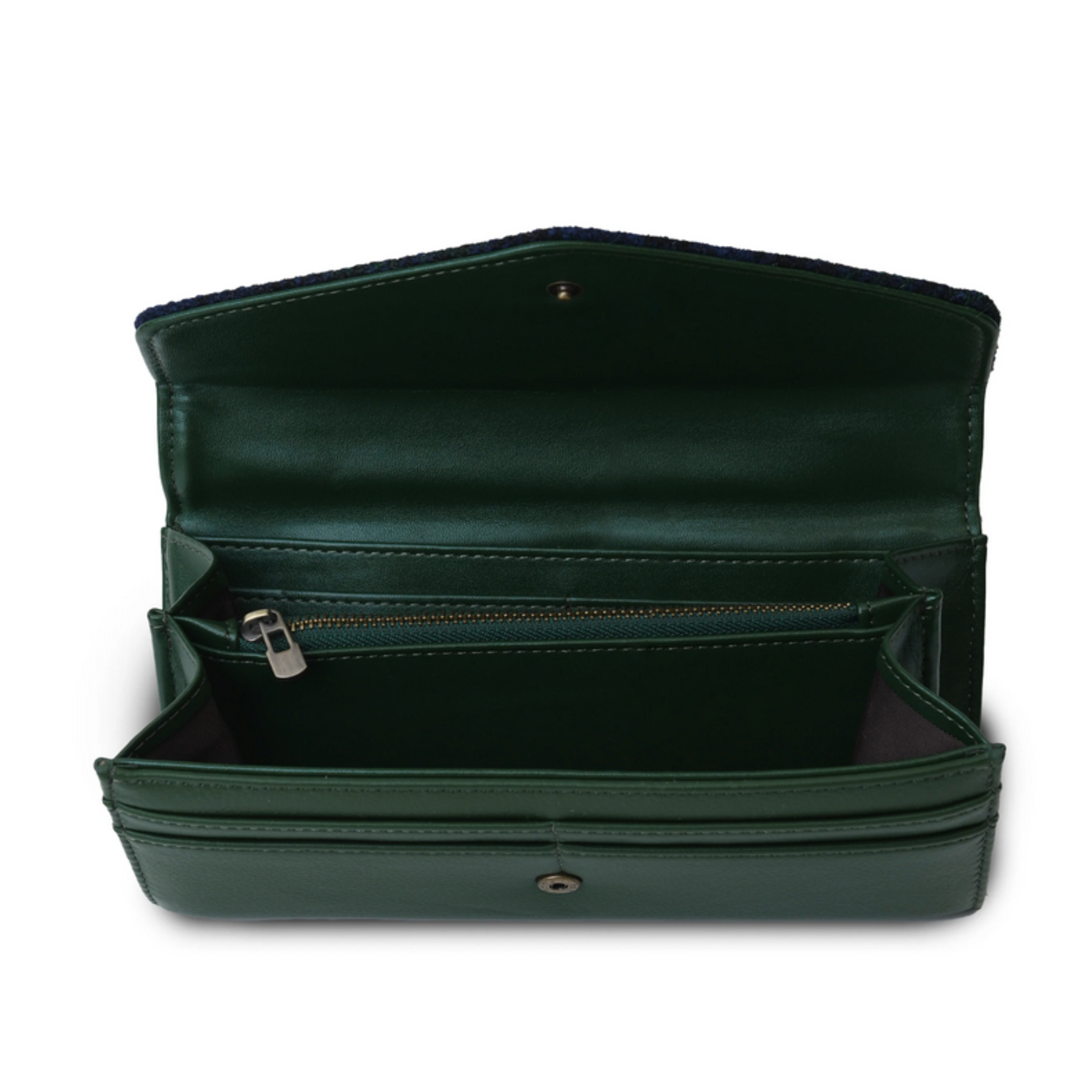 ACCESSORIES ISLANDER LRG CLASP PURSE WALLET w HARRIS TWEED Black Watch