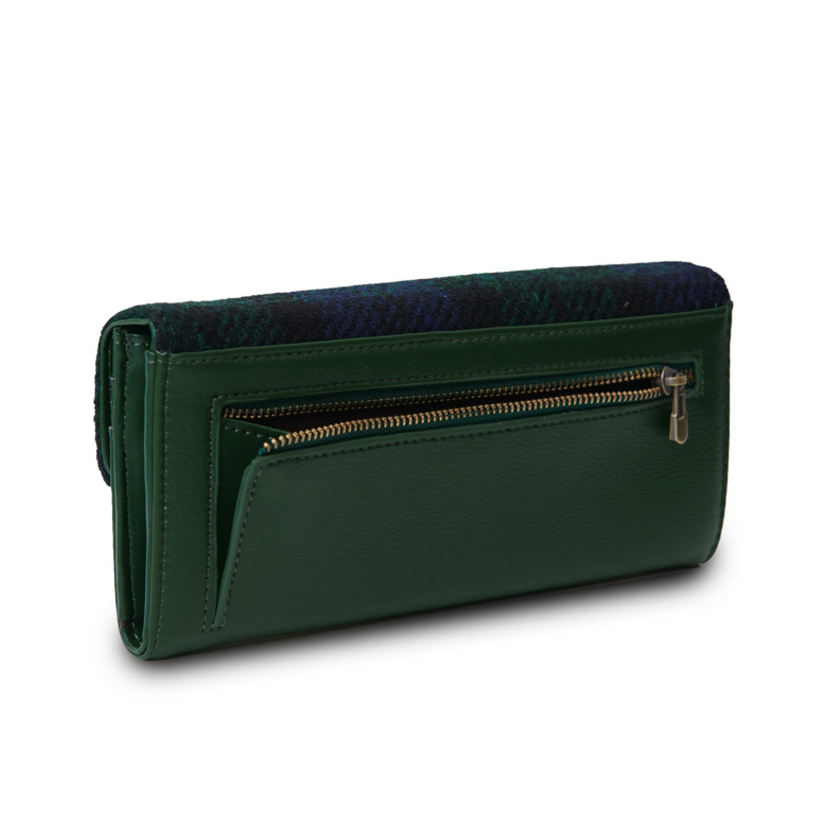 ACCESSORIES ISLANDER LRG CLASP PURSE WALLET w HARRIS TWEED Black Watch