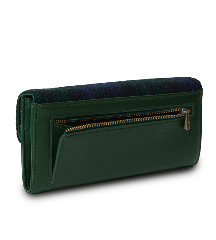 ACCESSORIES ISLANDER LRG CLASP PURSE WALLET w HARRIS TWEED Black Watch