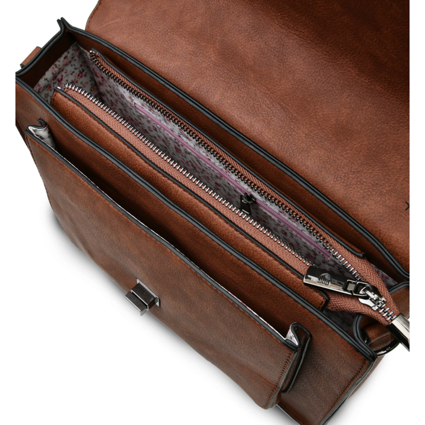 ACCESSORIES ISLANDER LARGE SATCHEL w HARRIS TWEED Chestnut & Blue Tartan