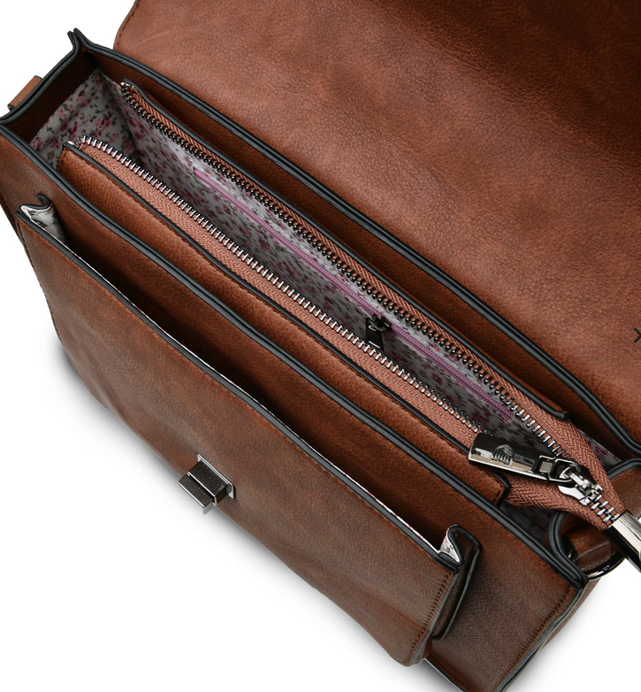 ACCESSORIES ISLANDER LARGE SATCHEL w HARRIS TWEED Chestnut & Blue Tartan