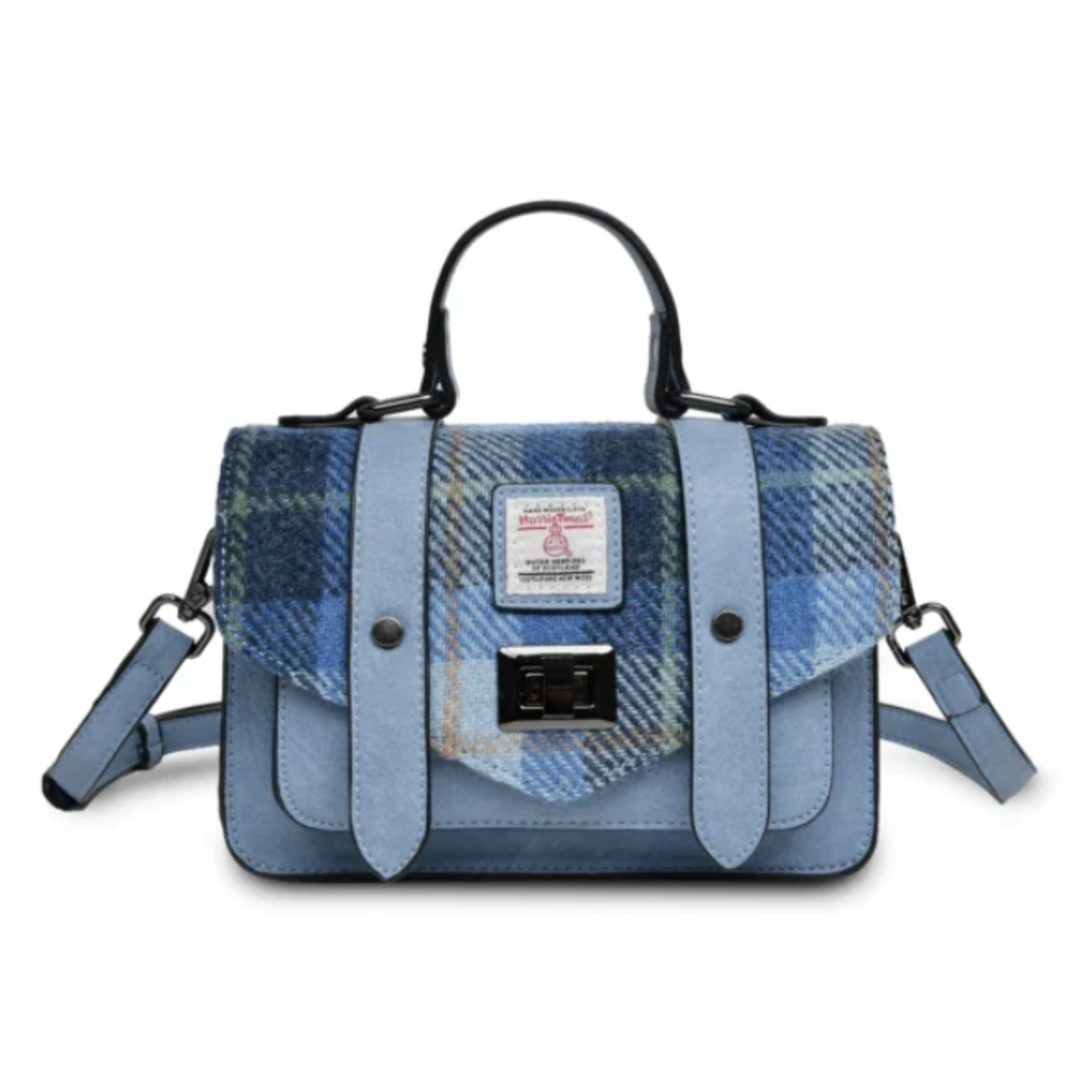 ACCESSORIES ISLANDER MINI SATCHEL w HARRIS TWEED Blue Tartan