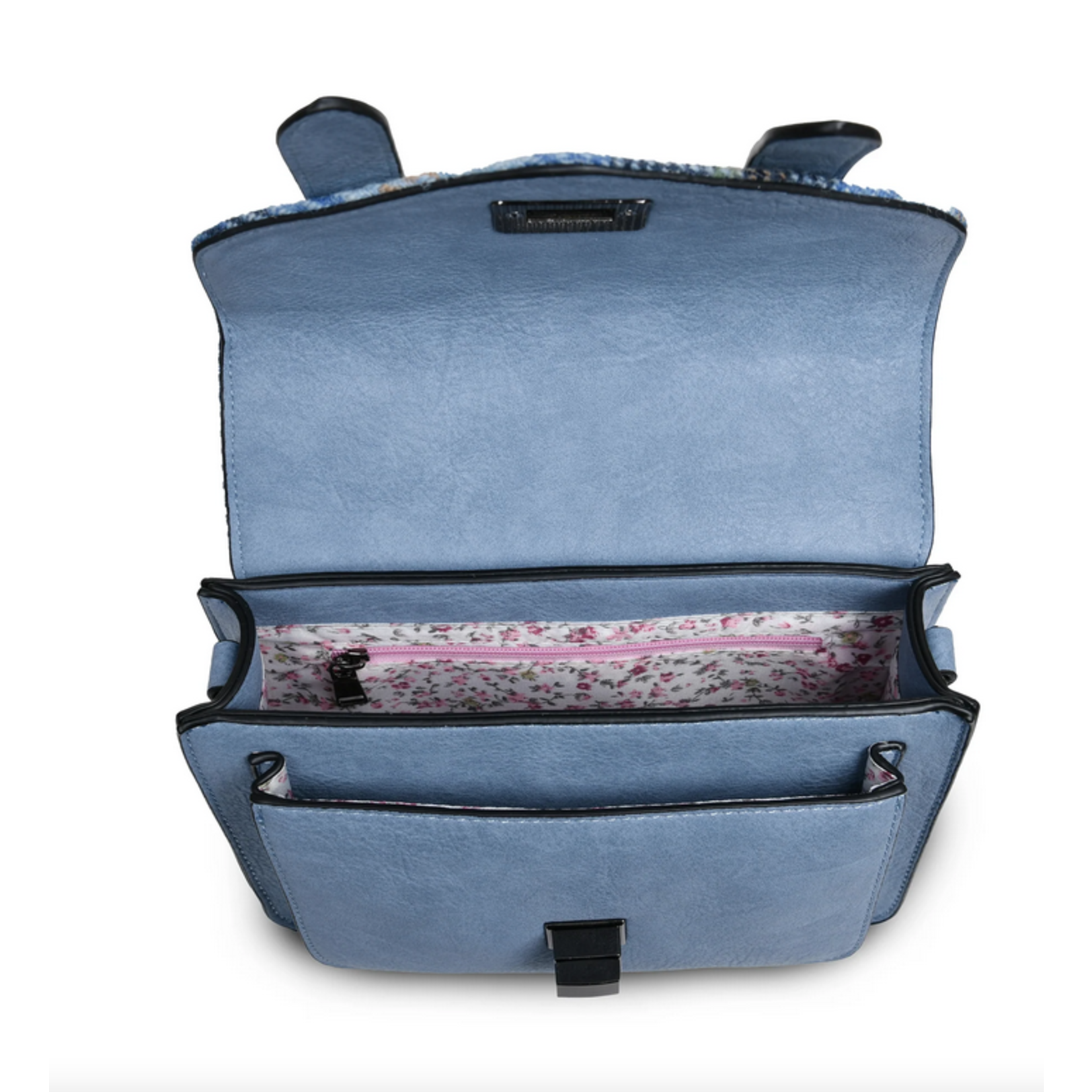 ACCESSORIES ISLANDER MINI SATCHEL w HARRIS TWEED Blue Tartan