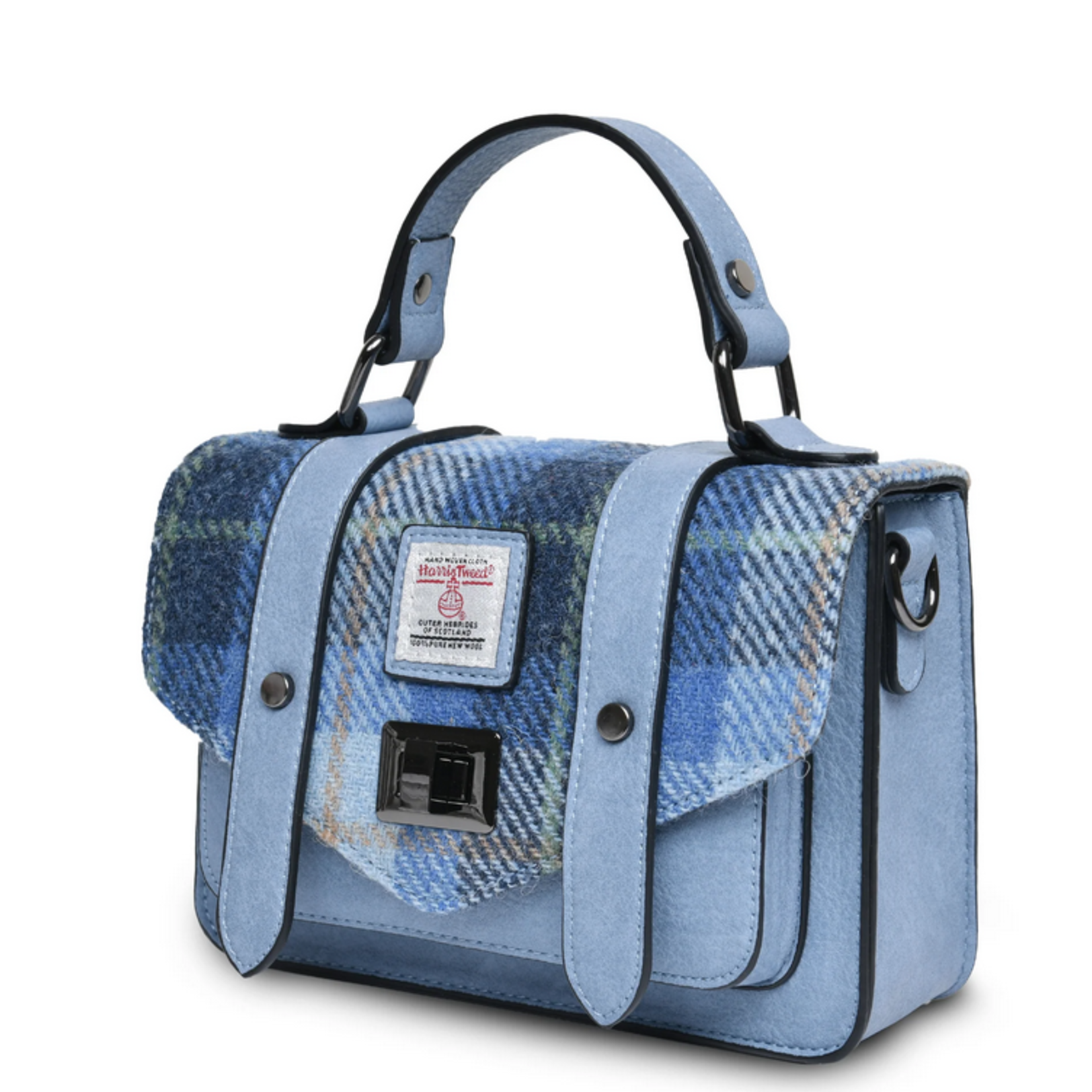 ACCESSORIES ISLANDER MINI SATCHEL w HARRIS TWEED Blue Tartan