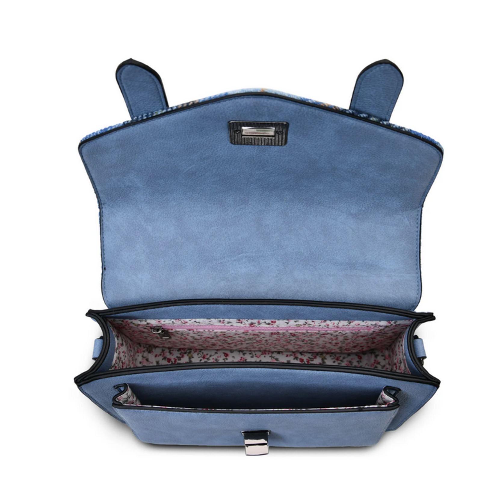 ACCESSORIES ISLANDER MEDIUM SATCHEL w HARRIS TWEED Blue Tartan