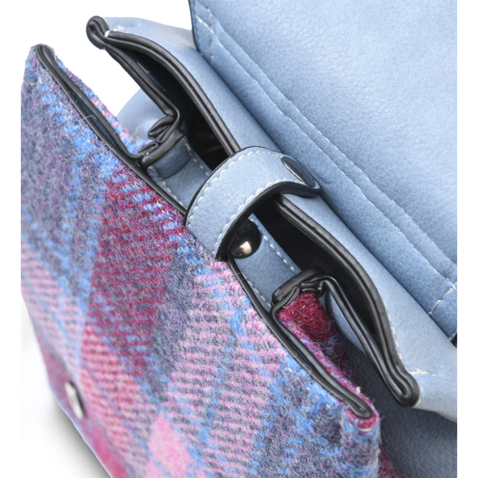 ACCESSORIES ISLANDER JURA MINI BACKPACK w HARRIS TWEED Pink & Blue Tartan