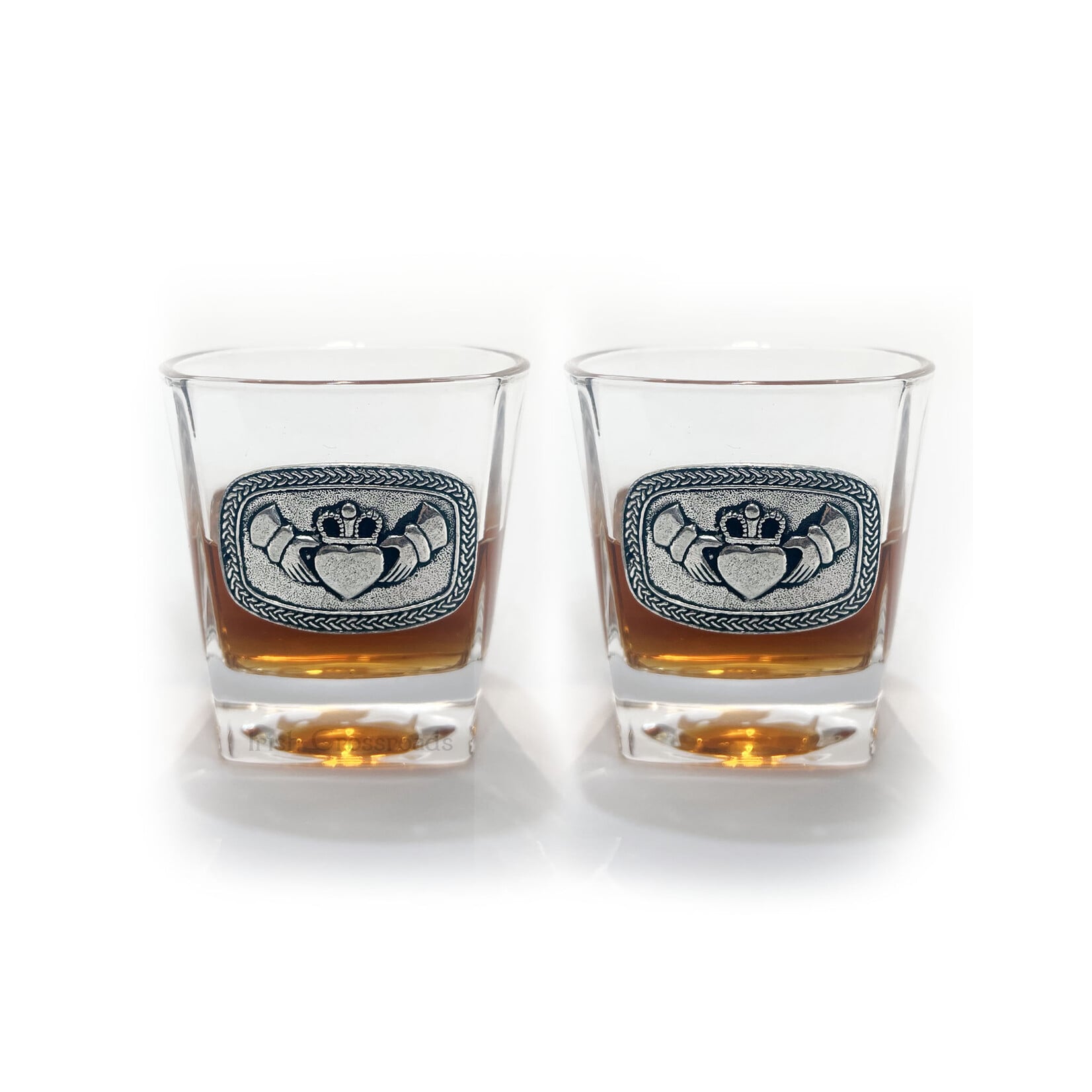 BARWARE MULLINGAR PEWTER WHISKEY GLASSES (2) - Claddagh