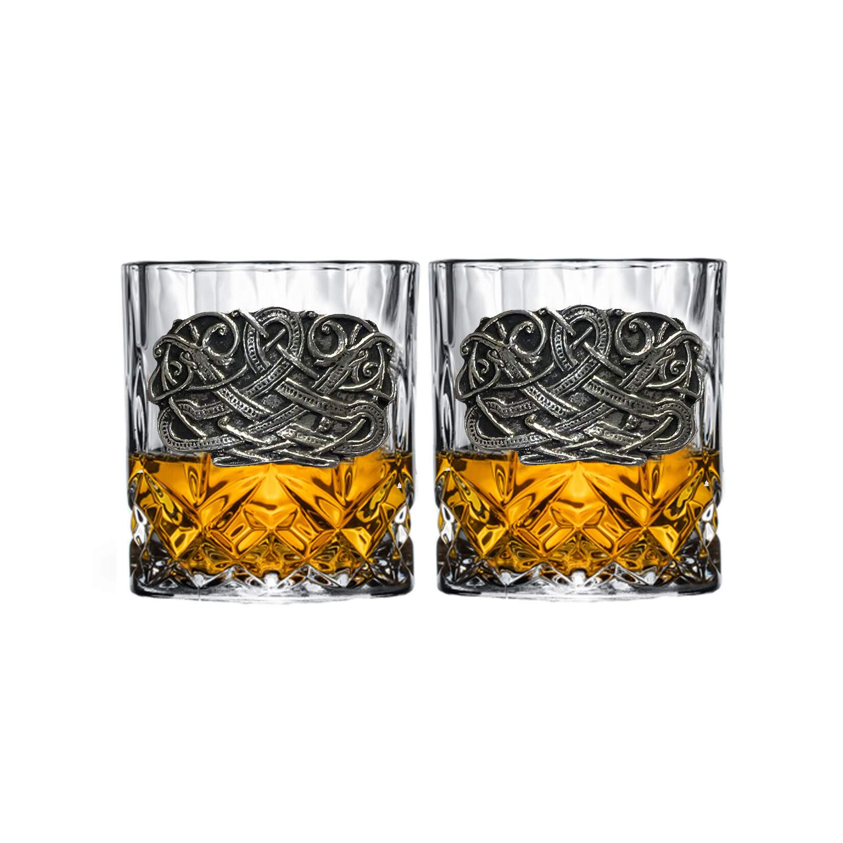 BARWARE MULLINGAR PEWTER WHISKEY BOXED SET - Kells Cut