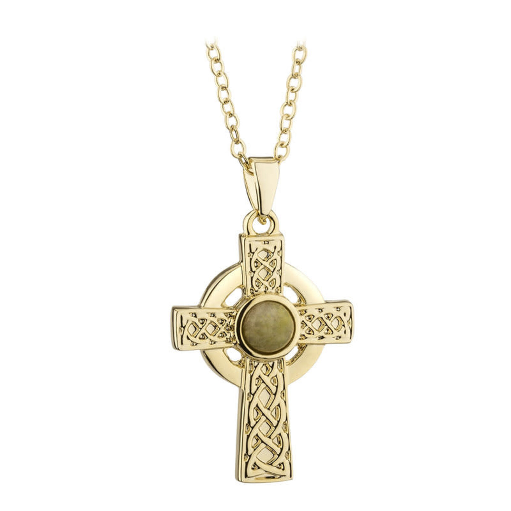 PENDANTS & NECKLACES SOLVAR GP CELTIC CROSS w CONNEMARA MARBLE