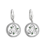 EARRINGS SOLVAR STERLING CRYSTAL ILLUSION SPIRAL CIRCLE EARRINGS