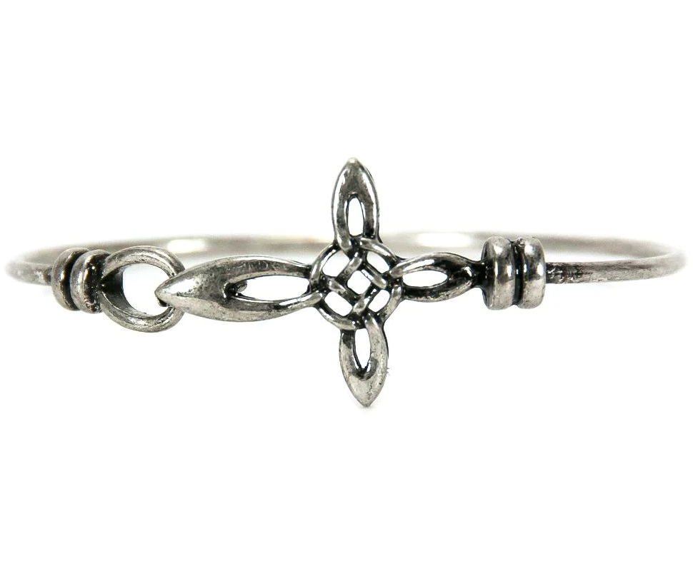 BRACELETS & BANGLES PEWTER FINISH CELTIC CROSS BANGLE