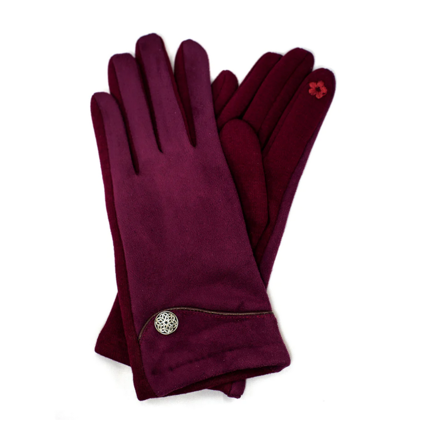 ACCESSORIES LADIES CELTIC BUTTON GLOVES - Plum