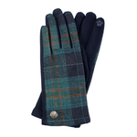 ACCESSORIES LADIES CELTIC BUTTON GLOVES PLAID - Grn/Nvy