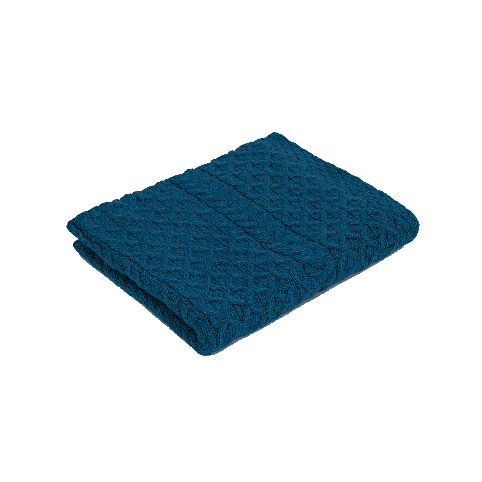 TAPESTRIES, THROWS, ETC. SAOL FISHERMAN HONEYCOMB ARAN KNIT THROW - Teal
