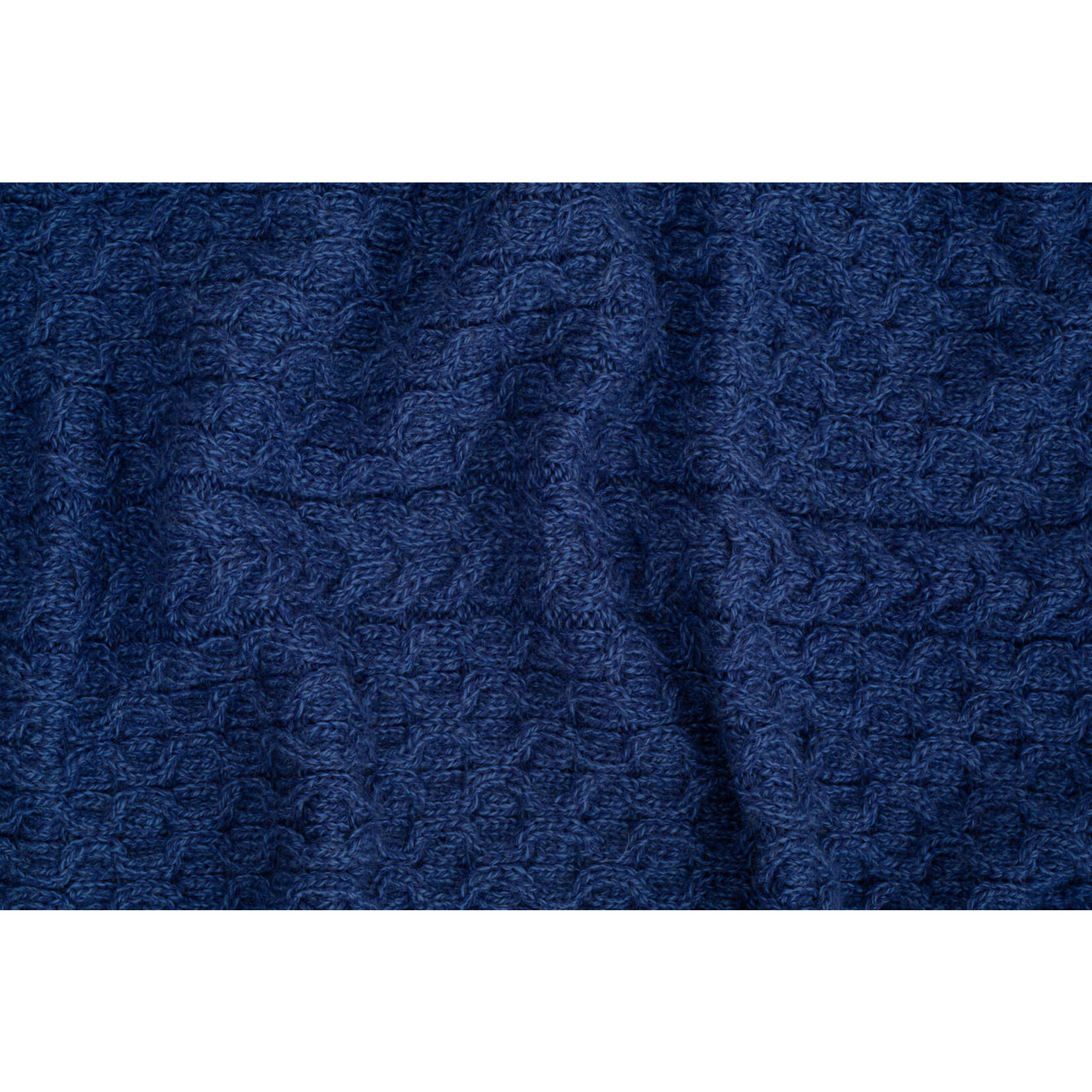 TAPESTRIES, THROWS, ETC. SAOL FISHERMAN HONEYCOMB ARAN KNIT THROW - Marl Blue