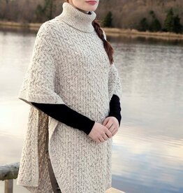 CAPES & RUANAS LARAGH LONG ROLL NECK PONCHO - Oatmeal