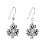 EARRINGS SOLVAR STERLING OXIDISED CELTIC SHAMROCK EARRINGS