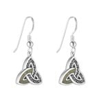 EARRINGS SOLVAR STERLING TRINITY KNOT EARRINGS w CONNEMARA