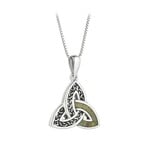 PENDANTS & NECKLACES SOLVAR SML STERLING TRINITY KNOT PENDANT w CONNEMARA