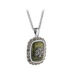 PENDANTS & NECKLACES SOLVAR STERLING CONNEMARA & MARCASITE SHAMROCK PENDANT