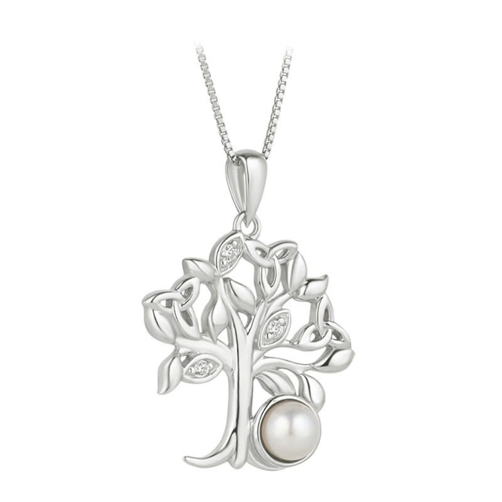 PENDANTS & NECKLACES SOLVAR STERLING TREE of LIFE PENDANT w PEARL