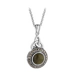 PENDANTS & NECKLACES SOLVAR STERLING TRINITY PENDANT w CONNEMARA & MARCASITE