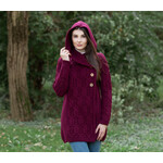 SWEATERS CLEARANCE: SAOL ARAN LEAF COAT - Wine :FINAL SALE