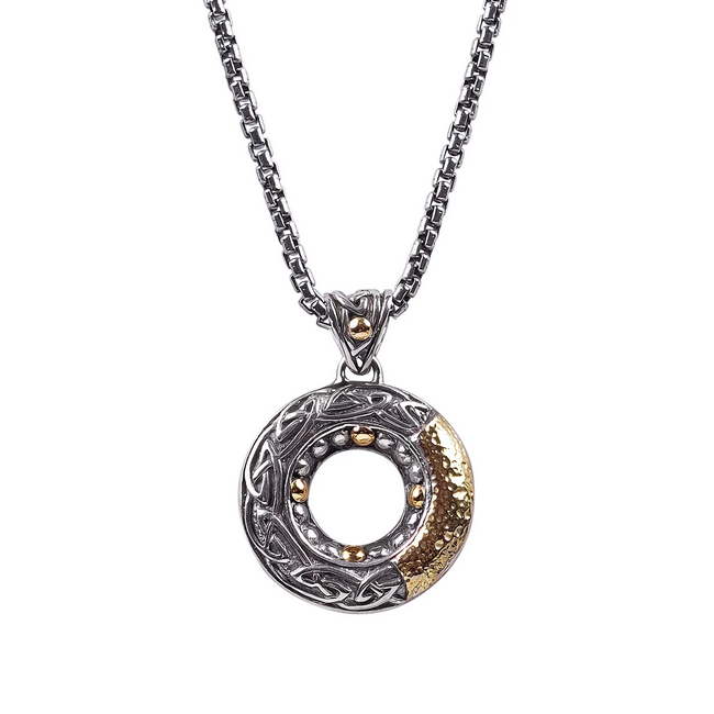 PENDANTS & NECKLACES KEITH JACK STERLING & 18K CELTIC CIRCLE PENDANT