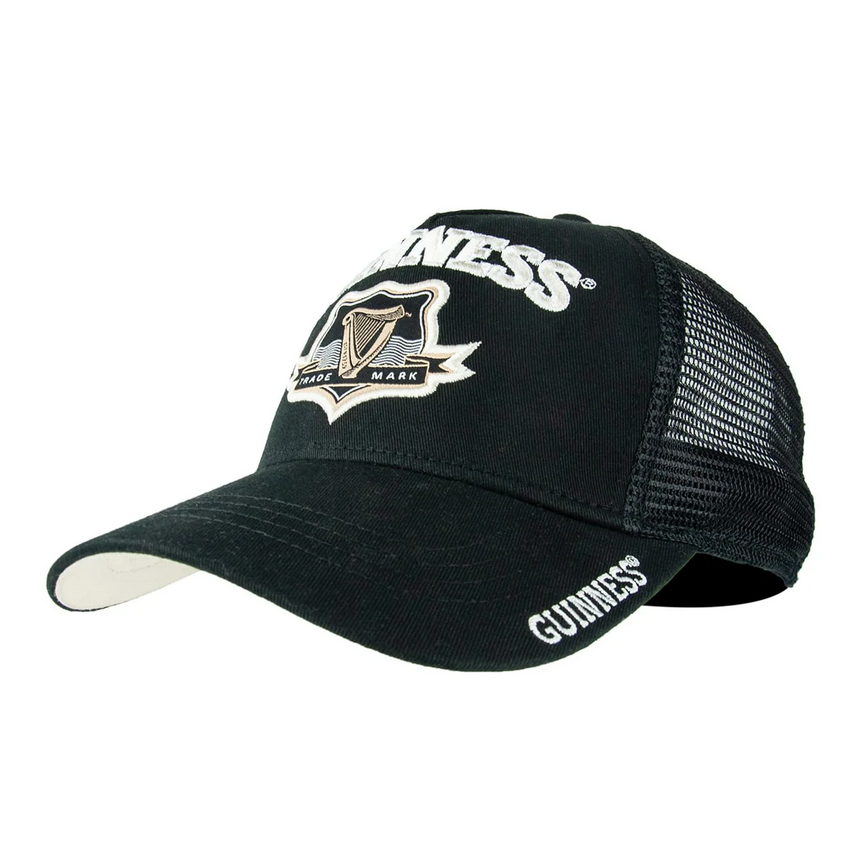 CAPS & HATS GUINNESS BLACK TRUCKER MESH BASEBALL HAT