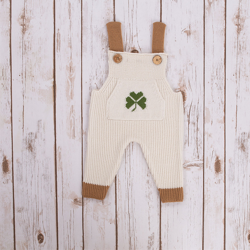 BABY CLOTHES SAOL IRISH KNIT BABY OVERALLS